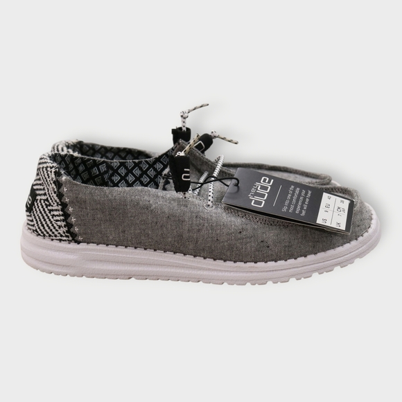 NWT! Hey Dude Wendy Chambray Woven Onyx Size US 9 New With Box - Picture 3 of 8